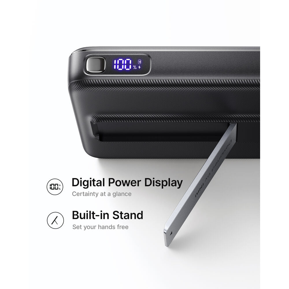 INIU PX51-Qi2 Magnetic Power 10000mAh Ultra Compact Portable Charger Bank with Foldable Stand - Black