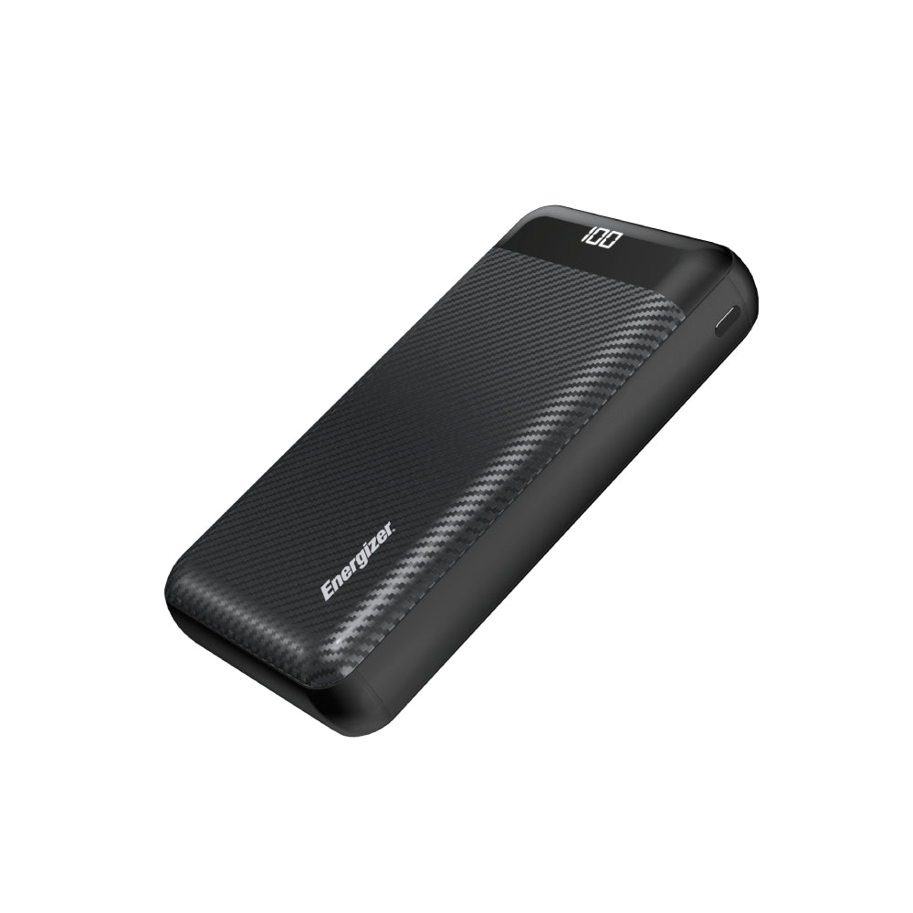Energizer UE30068 15W Fast Charging Power Bank with USB-C & Dual USB-A - Black
