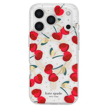 Case-Mate Kate Spade New York Magsafe Case for Apple iPhone 17 Pro - Clear/Red