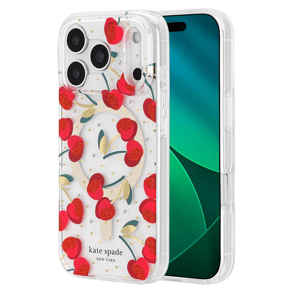 Case-Mate Kate Spade New York Magsafe Case for Apple iPhone 17 Pro - Clear/Red