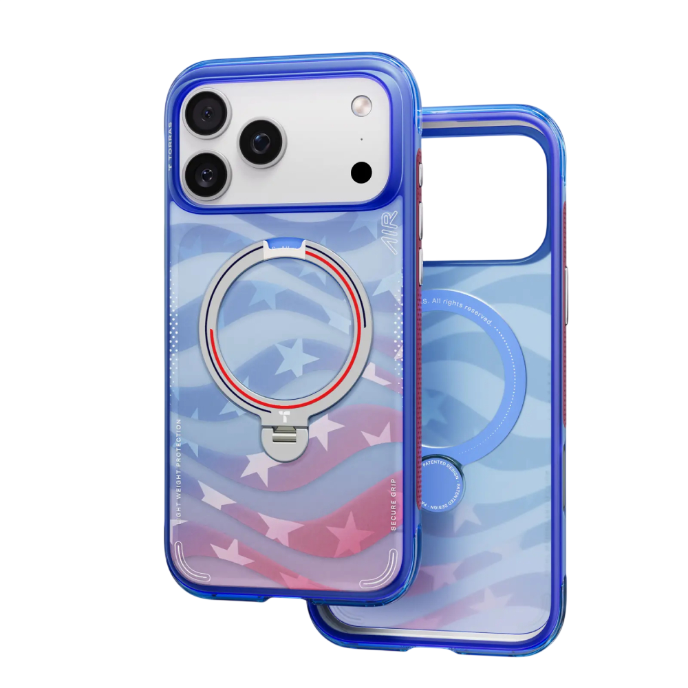Torras Ostand Q3 Air Football Limited Magsafe Case for iPhone 17 Pro Max - Blue/Red