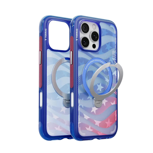 Torras Ostand Q3 Air Football Limited Magsafe Case for iPhone 16 Pro Max - Blue/Red
