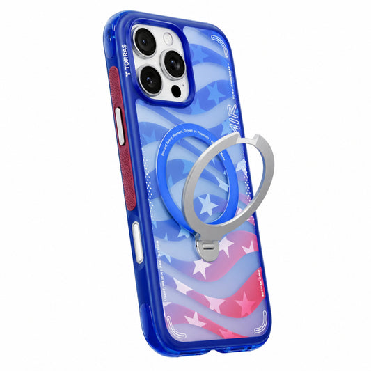 Torras Ostand Q3 Air Football Limited Magsafe Case for iPhone 16 Pro Max - Blue/Red