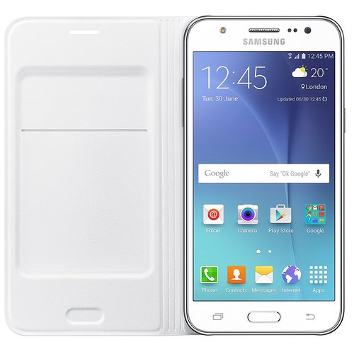 Funda tipo cartera con tapa tipo folio de Samsung para Galaxy J5 - Color blanco