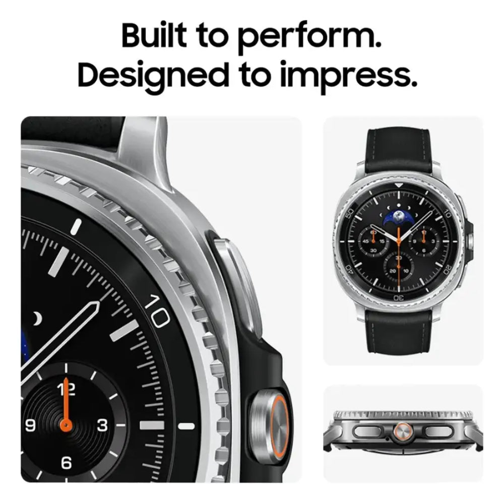 Samsung Galaxy Watch8 Classic 46mm Stainless Steel Case Smartwatch with Black Hybrid Band - LTE