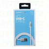 Cable USB-C GoMovi de 6 pies con punta de metal, color blanco