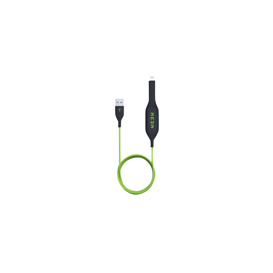 MEEM Memory 64GB USB 2.0 Type A, Apple Lightning Automatic Backup Charging Cable - Black/Green