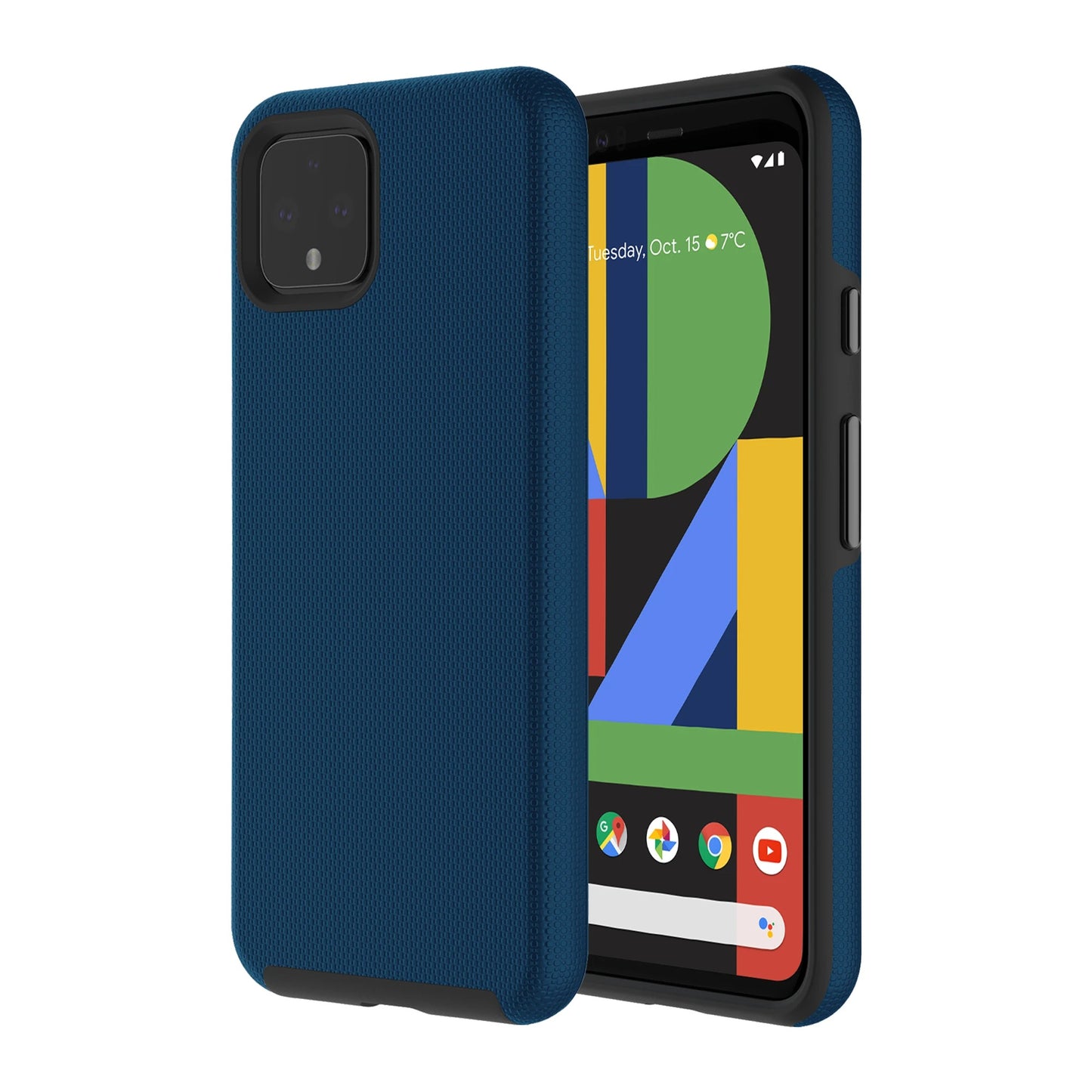 Axessorize PROTech Dual-Layered Anti-Shock Case with Military-Grade Durability for Google Pixel 4 - Blue