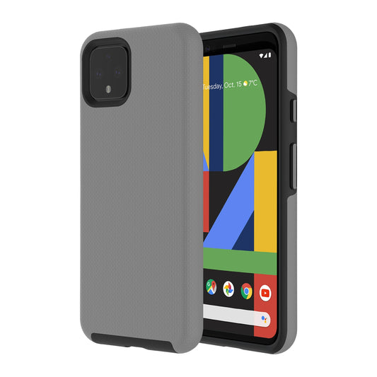 Estuche antigolpes de doble capa Axessorize PROTech con durabilidad de grado militar para Google Pixel 4 - Gris 