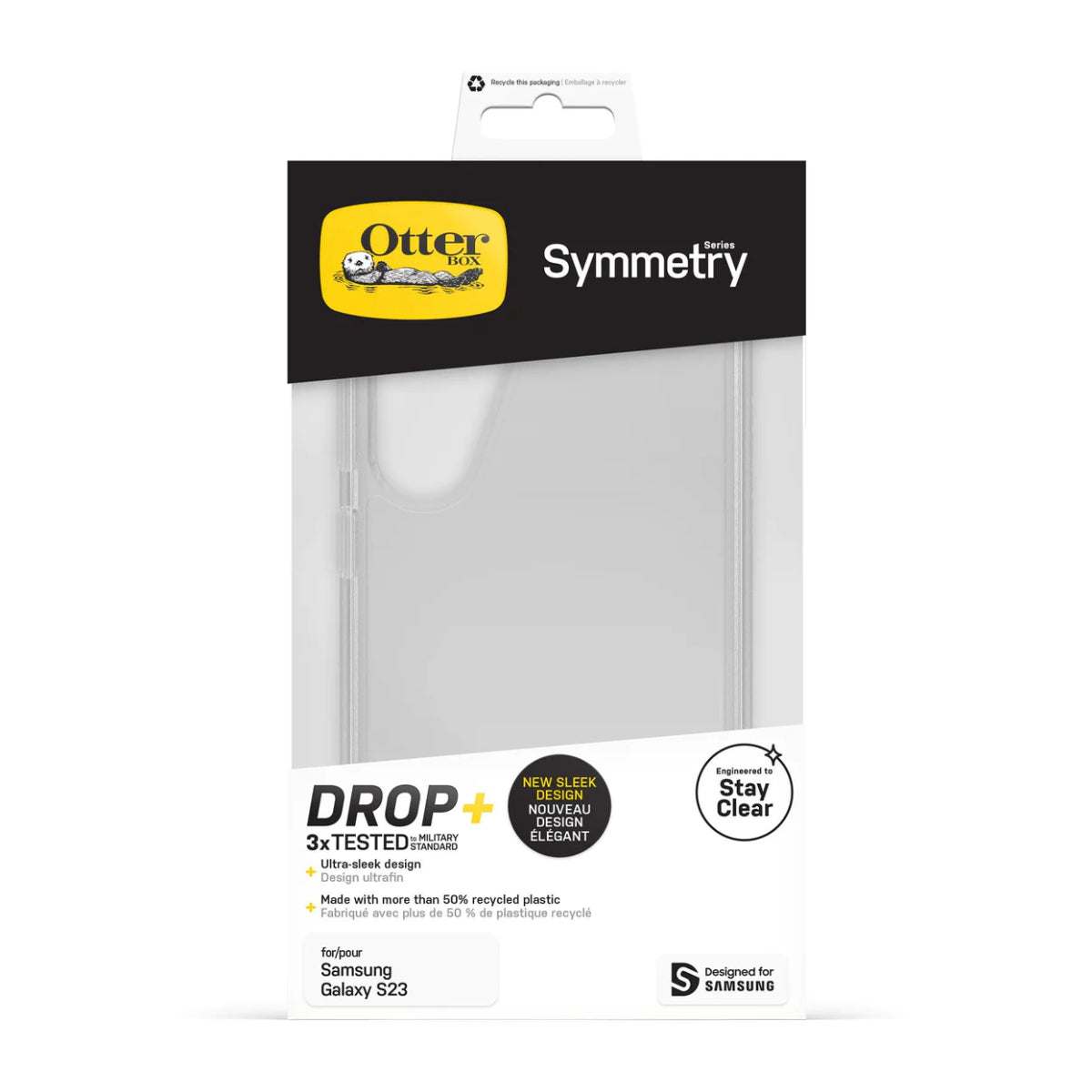 OtterBox Symmetry Series Antimicrobial Soft Shell Case for Samsung Galaxy S23 - Clear