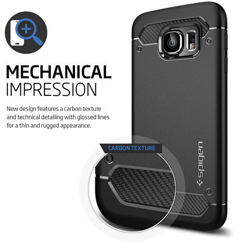 Funda protectora Spigen Armor Rugged para Samsung Galaxy S6 - Negro