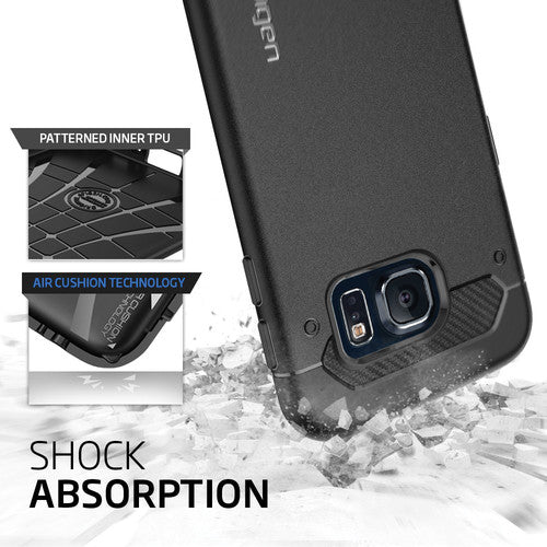 Spigen Armor Rugged Case for Samsung Galaxy S6 Edge - Black