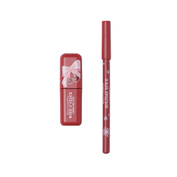 Beauty Creations Cherry Xmas Midnight Kiss Liquid Gel Tint and Wooden Lip Pencil Duo (2-Piece)