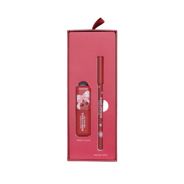 Beauty Creations Cherry Xmas Midnight Kiss Liquid Gel Tint and Wooden Lip Pencil Duo (2-Piece)