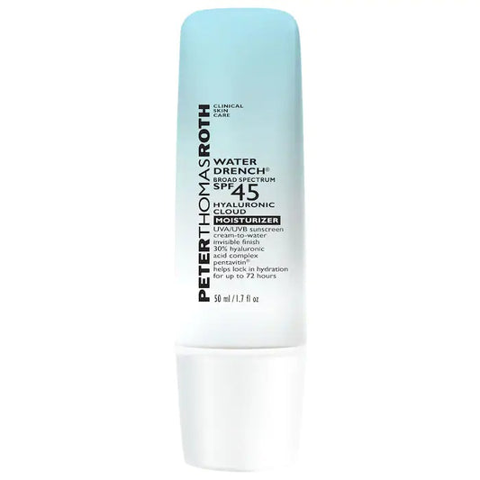 Hidratante en nube con ácido hialurónico Water Drench de Peter Thomas Roth, amplio espectro (FPS 45), 1,7 oz