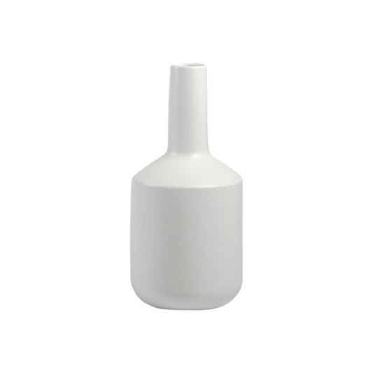 Urban Trends Collection 12" Bottle Porcelain Vase with Long Neck and Tapered Bottom - White