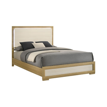 Hyland Queen Size Bed by Coaster Furniture - White/Beige