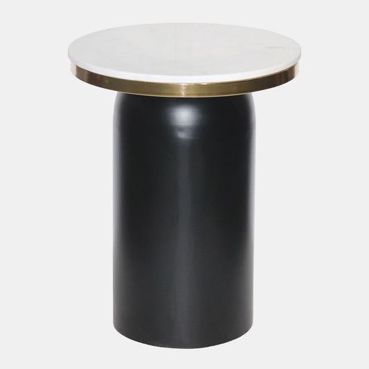 21" Cylinder Coffee Table by Sagebrook Home - Black
