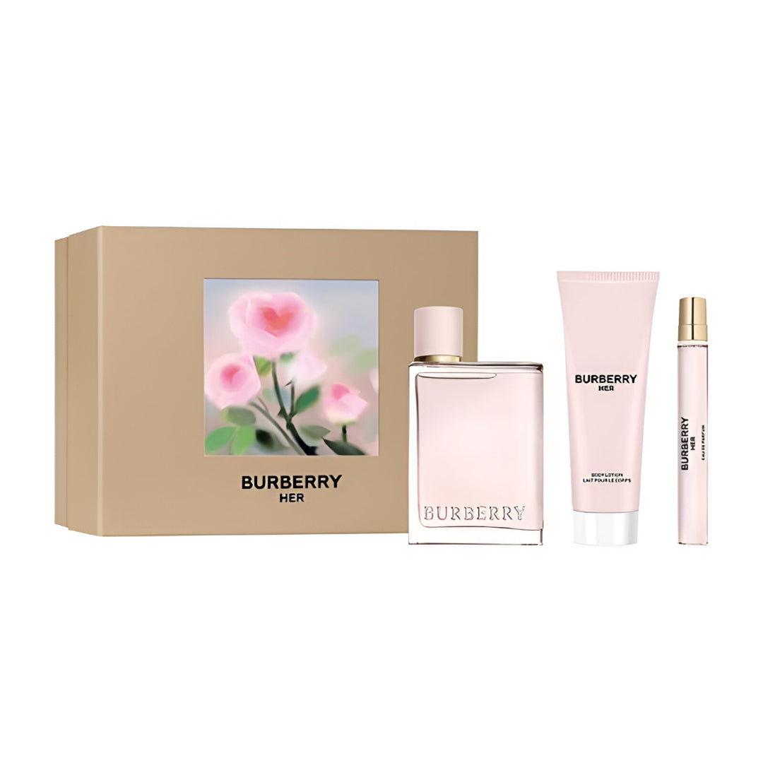 Burberry ローズプリント セットアップ　92センチ　2y Burberry Her Women's (3-Piece) Eau de Parfum Gift Set– Curacao