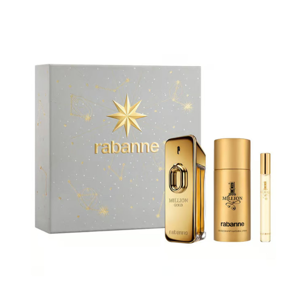 Paco Rabanne One Million Gold Intense Men's (3-Piece) Eau De Parfum Gift Set