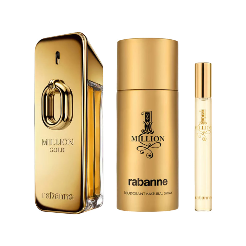 Paco Rabanne One Million Gold Intense Men's (3-Piece) Eau De Parfum Gift Set
