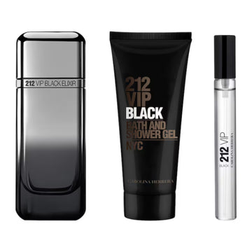 Carolina Herrera 212 VIP Black Elixir Men's (3-Piece) Eau de Parfum Gift Set