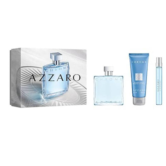 Azzaro Chrome Men's 3.4 oz Eau De Toilette Gift Set