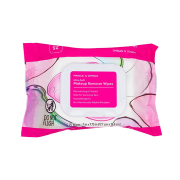 Prince & Spring Ultra Soft Makeup Remover Wipes (25-Count)