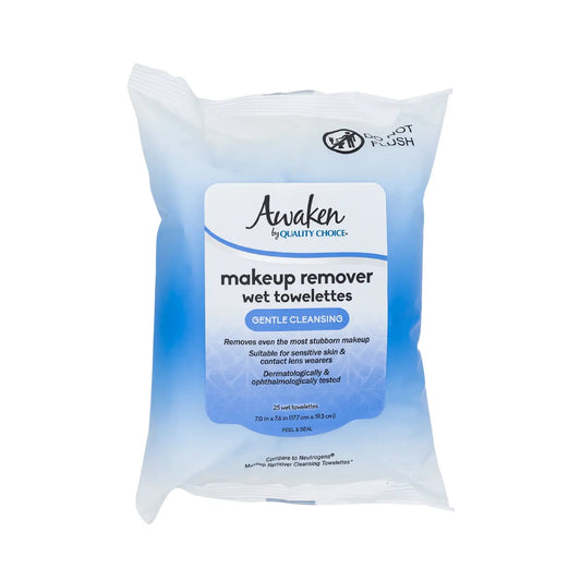 Awaken Makeup Remover Wet Towelettes Gentle Cleansing (25-Count)