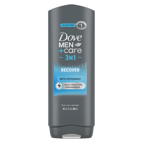 Dove Men+Care 3-In-1 Recover with Peppermint Body, Face + Hair Wash