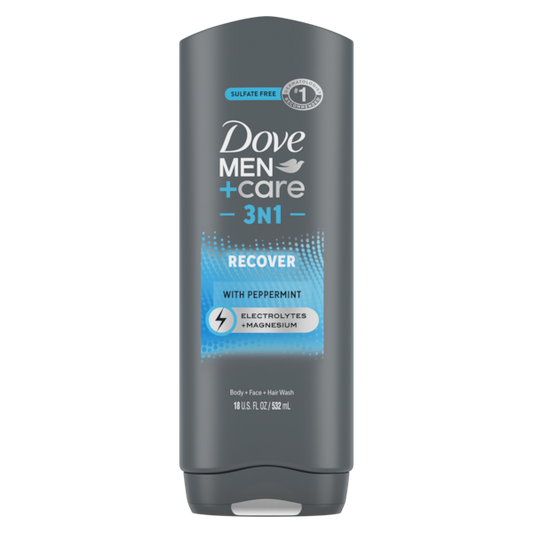 Dove Men+Care 3-In-1 Recover with Peppermint Body, Face + Hair Wash