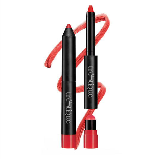 Trestique Matte Color & Shiny Moisturizing Balm Lip Crayon 2-in-1 - Chile Red