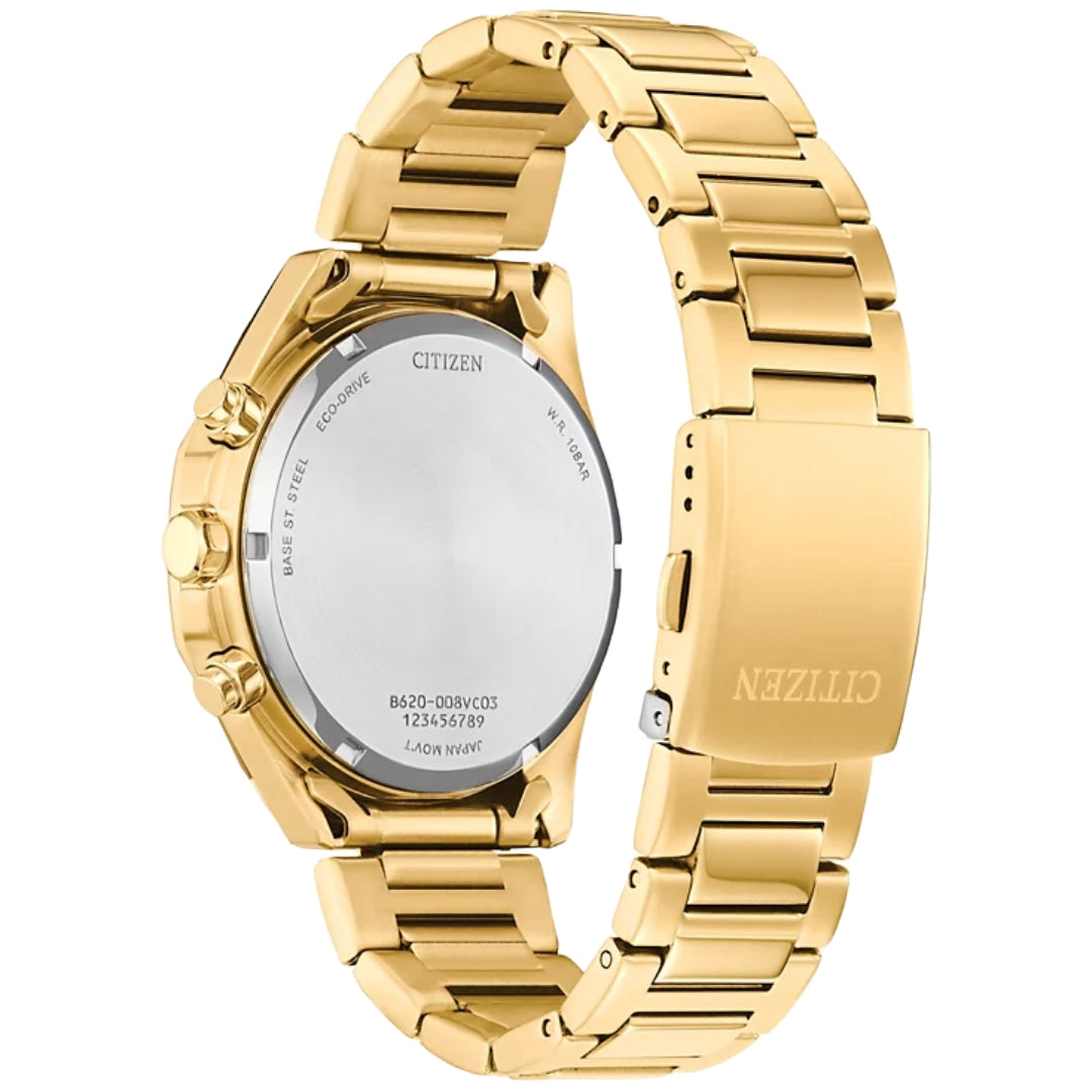 Citizen Eco-Drive Men's Chronograph Gold-Tone Stainless Steel Bracelet Watch 41mm