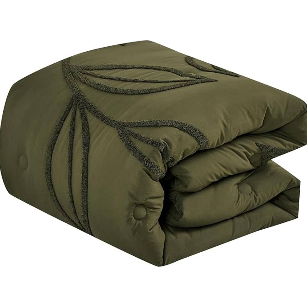 ESCA Floral Apria Chenille Comfort Set (5-Piece) - Green