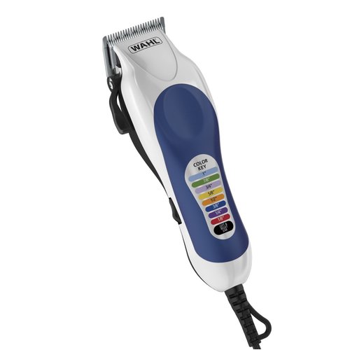 Kit de cortadora de cabello con cable Wahl Color Pro 79752T (26 piezas), color plateado y azul 