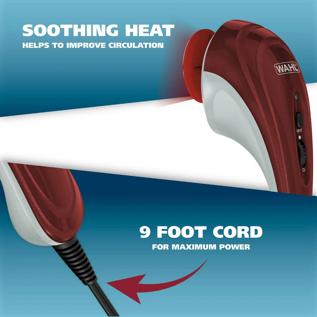 Wahl Hot-Cold Therapy Handheld Massager with Attachments