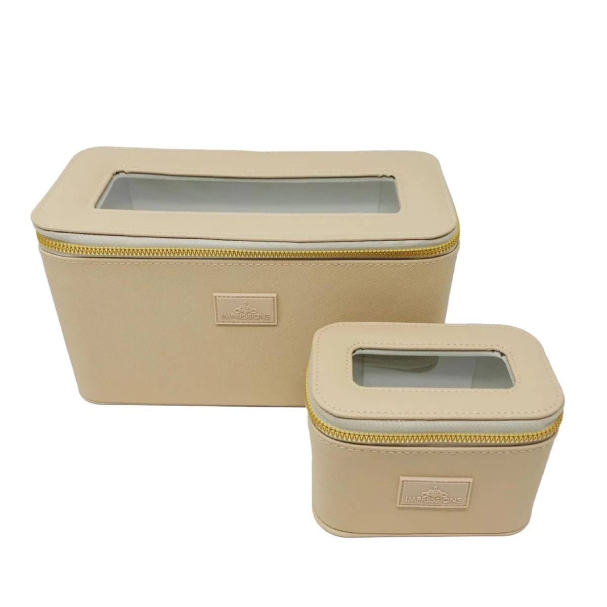 Impressions Vanity Cyprus Essentials Travel Cosmetic Case Set (2-Piece) - Beige