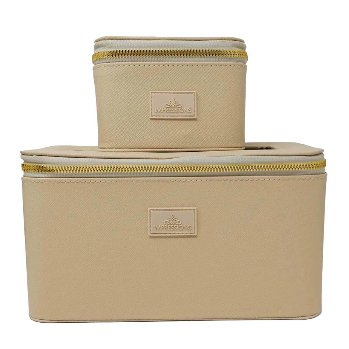 Impressions Vanity Cyprus Essentials Travel Cosmetic Case Set (2-Piece) - Beige