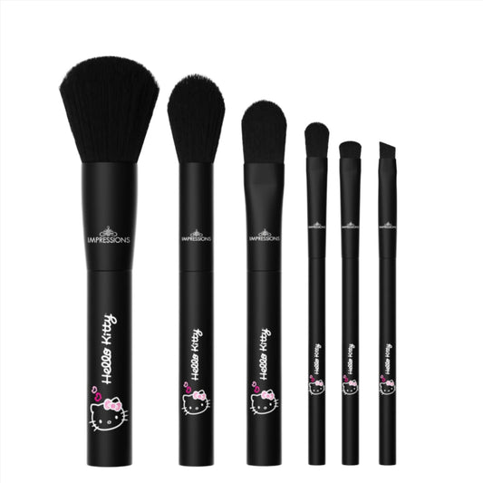 Impression Vanity Hello Kitty "Just Slay" Makeup Brush set (6 Pieces) - Black