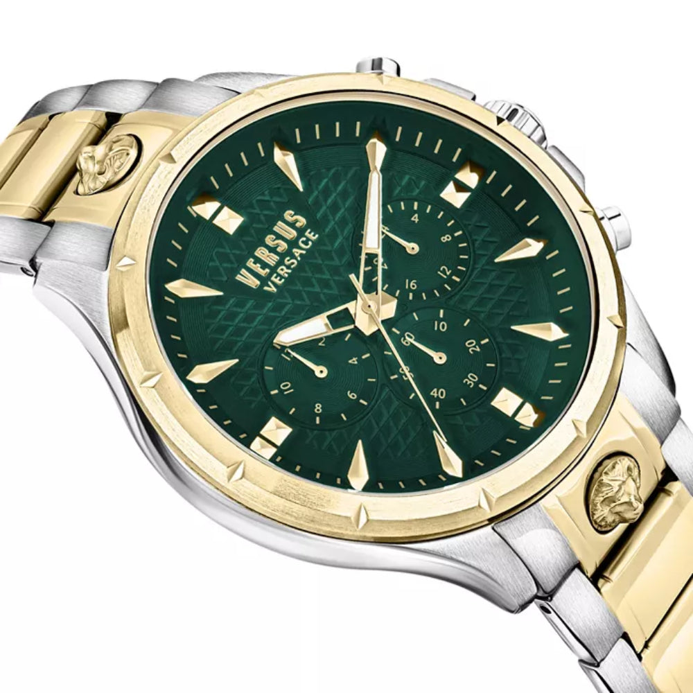 Versus Versace Lion Modern Men's 45mm Two-Tone Bracelet Watch - Green Dial