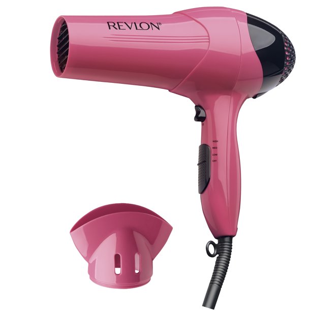 Secador de pelo iónico con control del frizz de 1875 vatios de Revlon, color rosa y negro