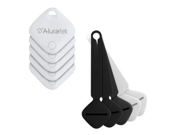 Aluratek's Track Tag Apple 5 Track Tags with 5 Protector cases- White