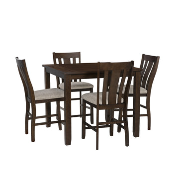 Landry 5-Piece Counter Height Dining Set by Linon Home Decor- Brown/Beige