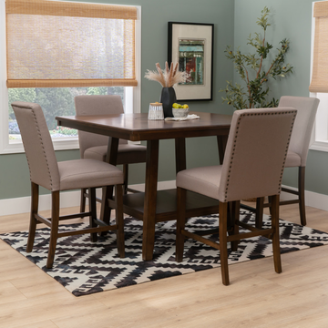 Seneca (5-Piece) Counter Height Dining Set by Powell - Taupe