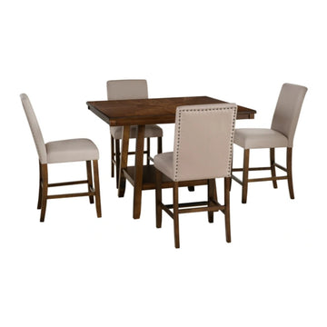 Seneca (5-Piece) Counter Height Dining Set by Powell - Taupe