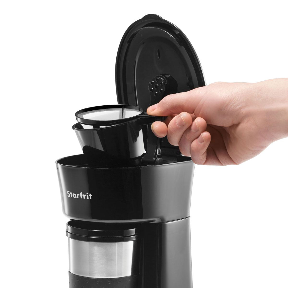 Starfrit Single Serve Drip Coffee Maker with Travel Mug - Black