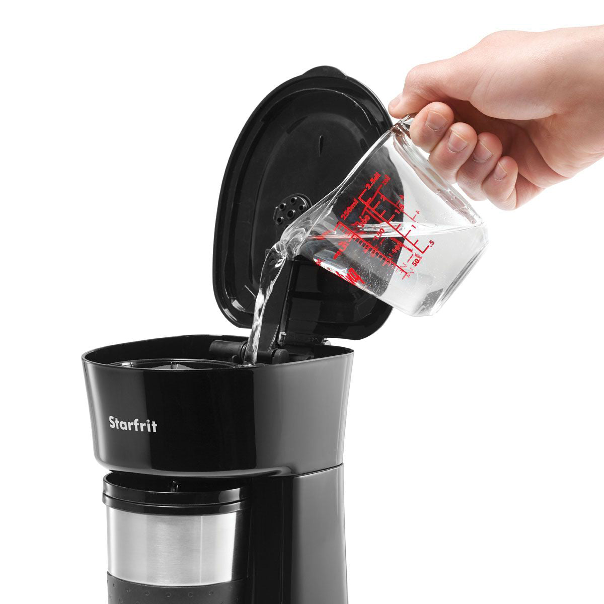 Starfrit Single Serve Drip Coffee Maker with Travel Mug - Black