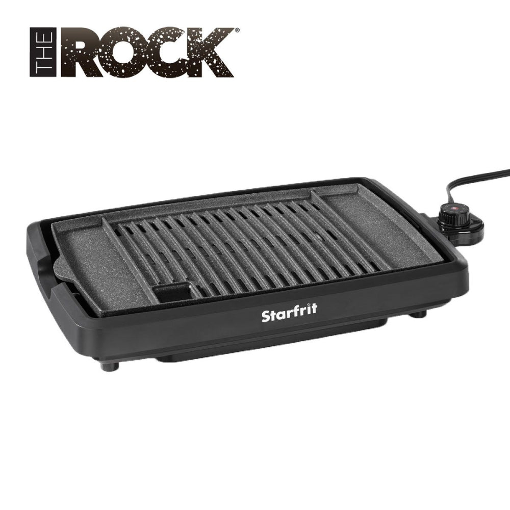 Starfrit Rock 10" Smokeless Electric BBQ Indoor Grill with Cool Touch Handles - Black