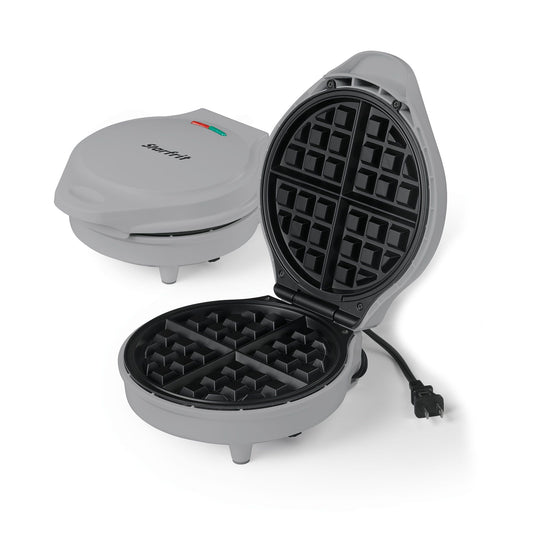 Máquina para hacer waffles eléctrica Starfrit 244220040000 de 7" con mango de tacto frío - Gris