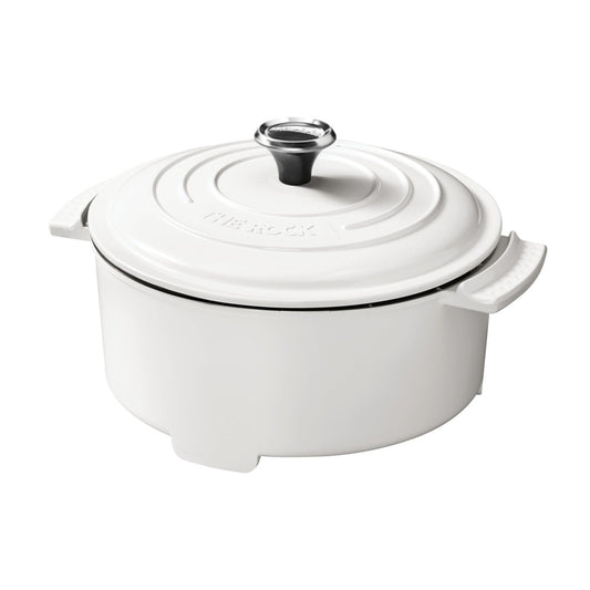 Starfrit 13" Rock Electric Casserole Pot with Cool Touch Handles - White